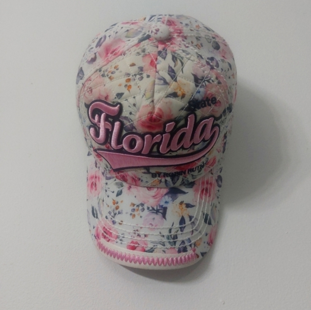 Rubin Ruth Hat Florida Pink Floral Print.